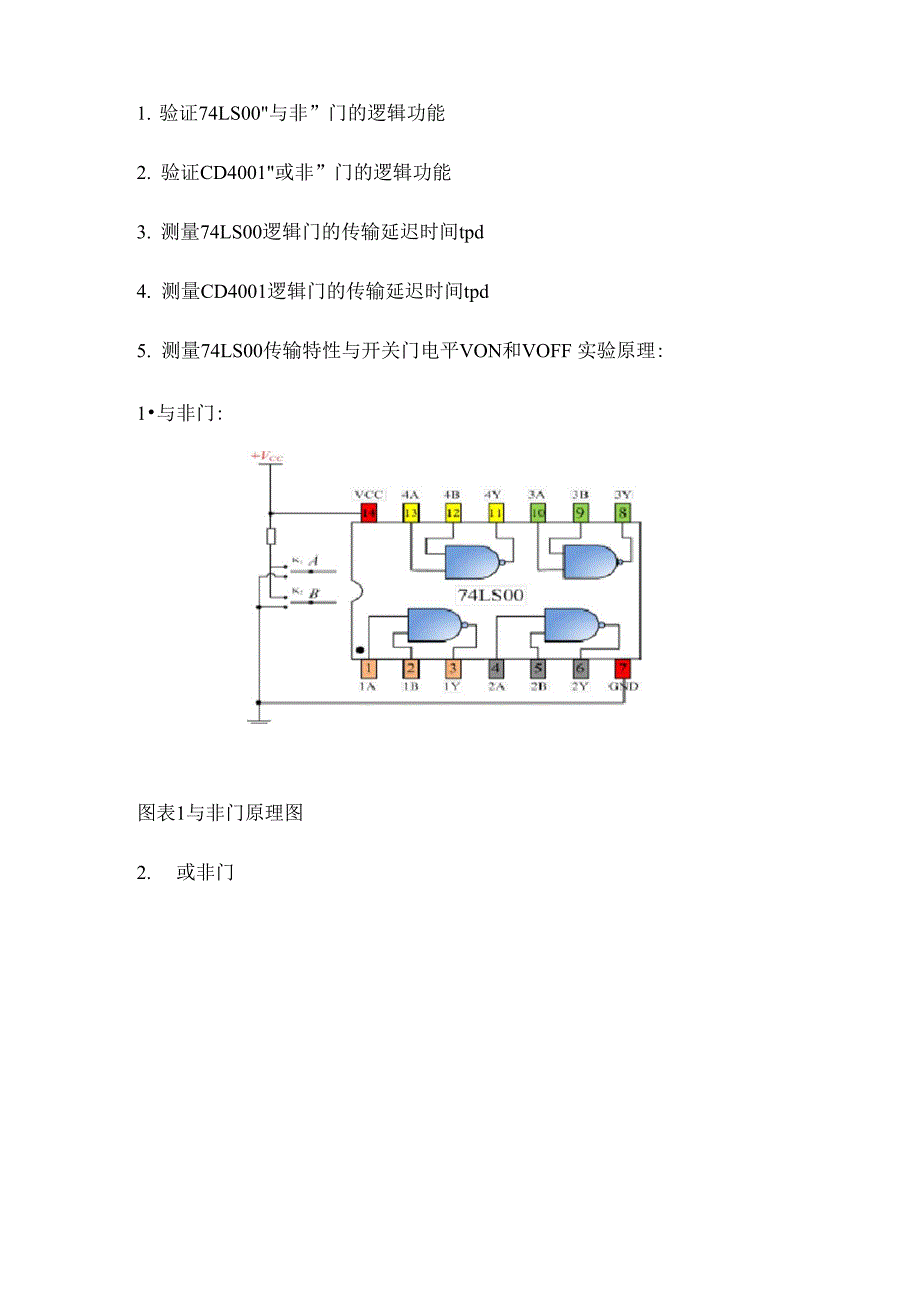 实验三_集成逻辑门电路的功能及参数测试_第2页