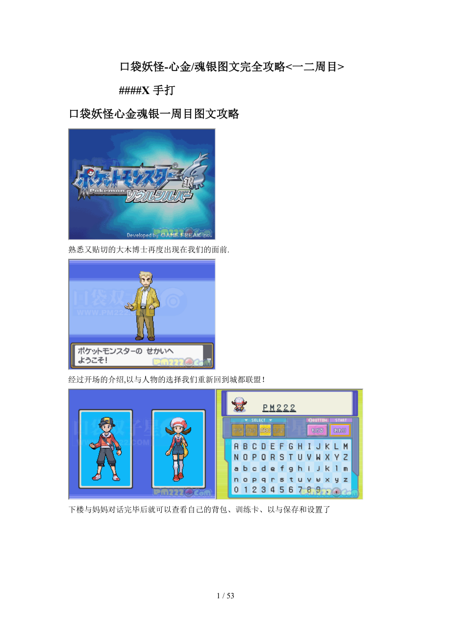 口袋妖怪心金魂银攻略_第1页