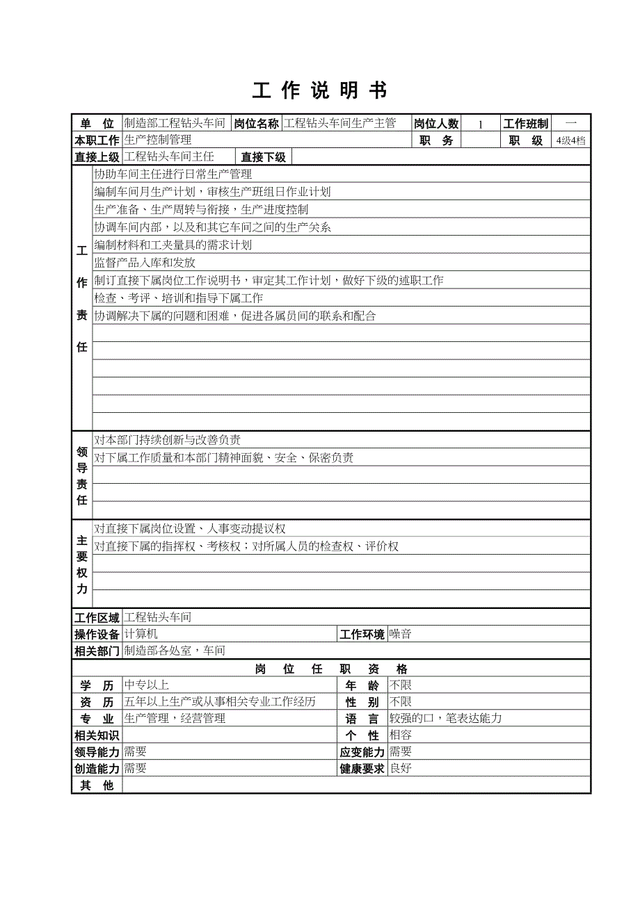 工程钻头车间工作说明书（天选打工人）.docx_第4页