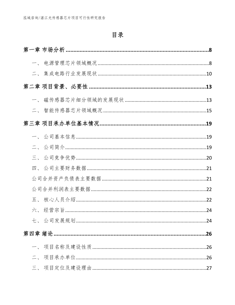 湛江光传感器芯片项目可行性研究报告（模板）_第2页