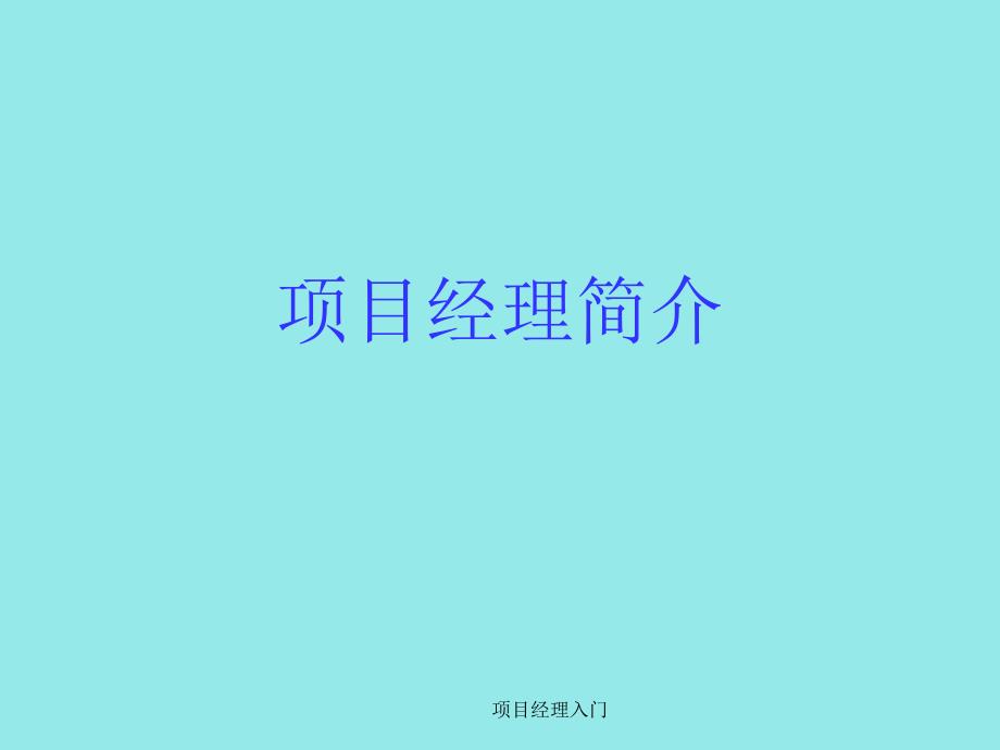 项目经理入门课件_第1页