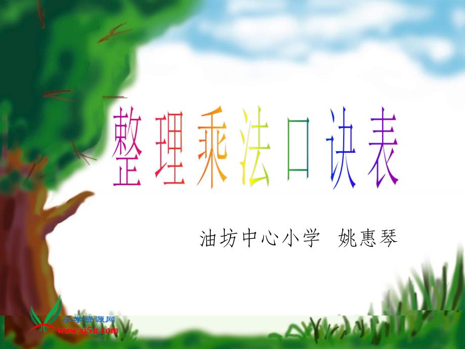 苏教版二年级数学上册课件整理乘法口诀表_第1页