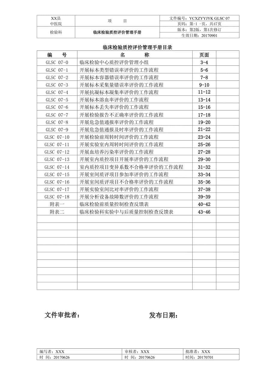 检验科临床检验质控评价管理手册_第1页