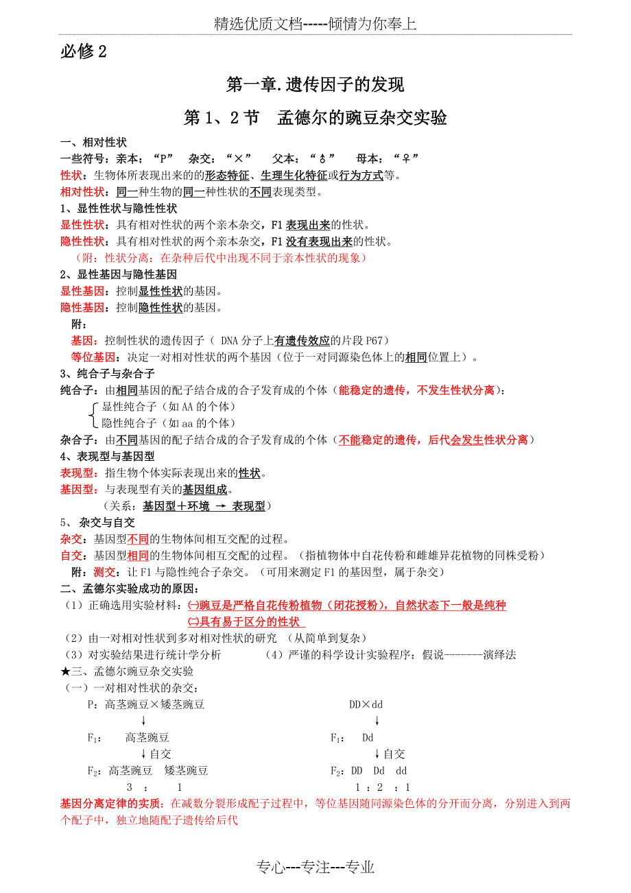 高中生物必修二知识点整合_第1页