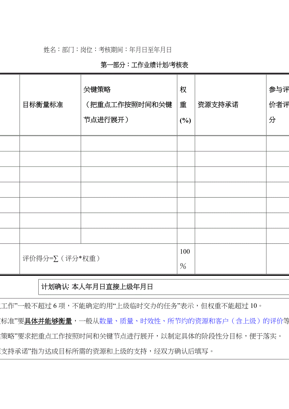 2績效計劃考核表_第1页