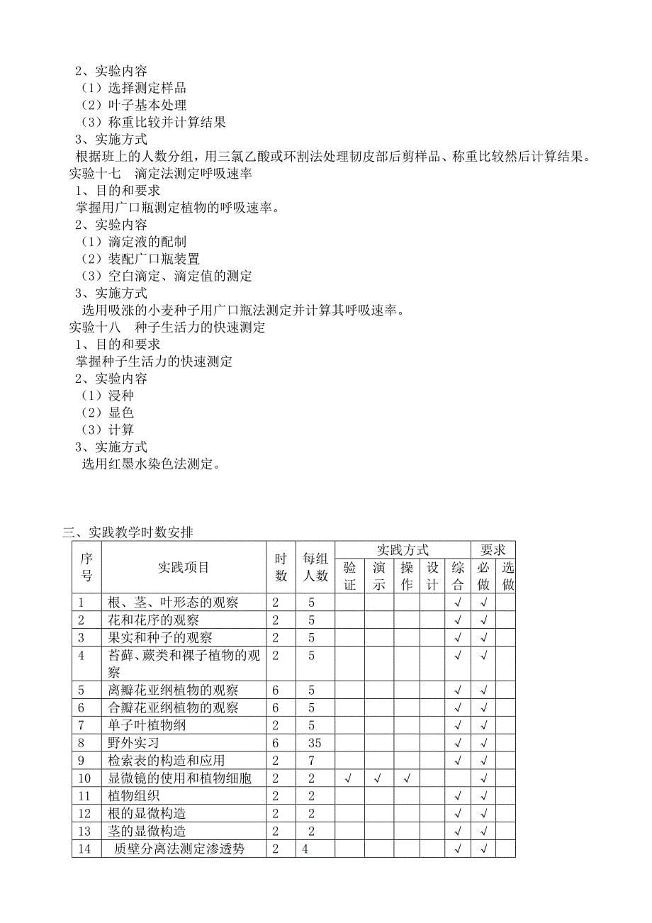 药用植物植物生理实践教学大纲_第5页