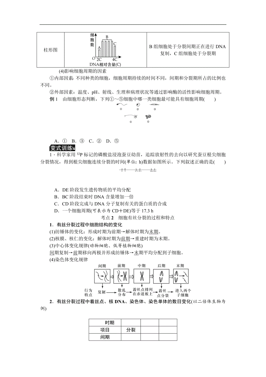 高考生物江苏专用一轮总复习教师用书：第4单元 第1讲　细胞的增殖1 Word版含解析_第4页