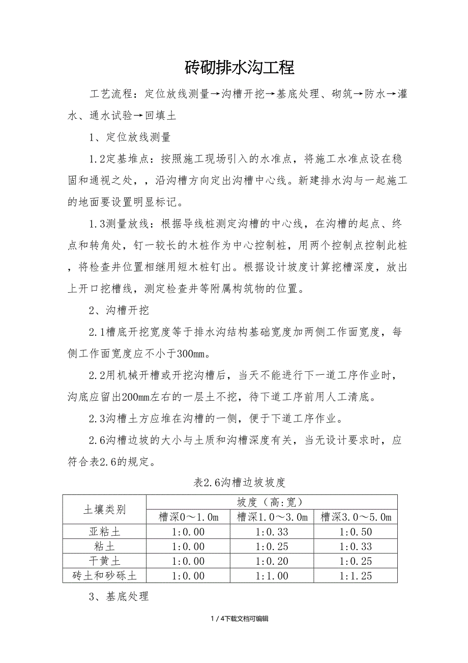 砖砌排水沟工程_第1页