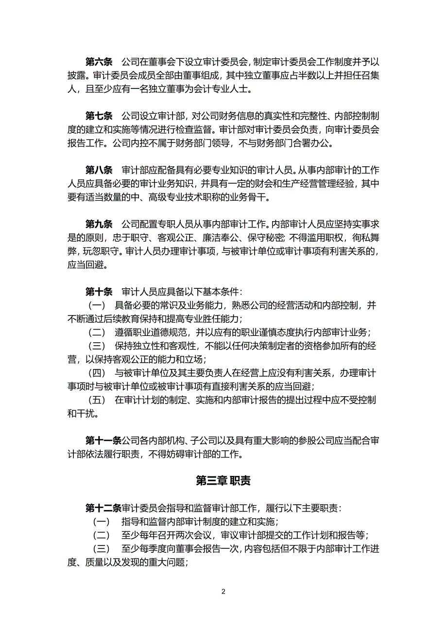 集团公司内部审计制度模版_第2页