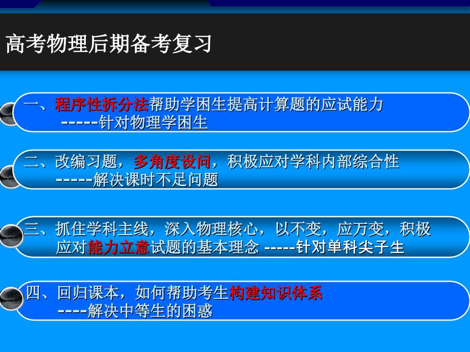 高三物理论文备考策略及复习方法浅析课件_第2页