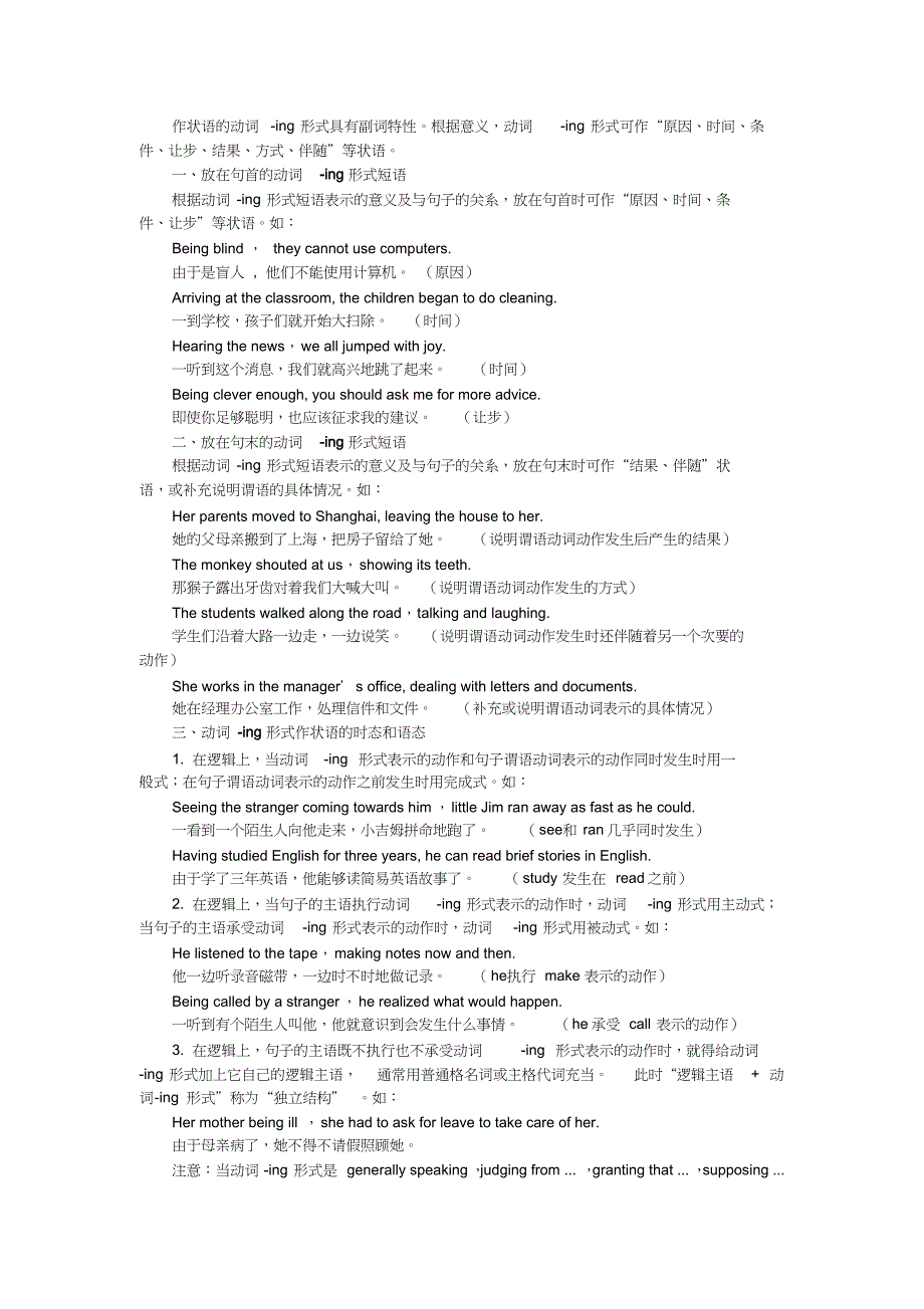 动词ing形式作状语[共2页]_第1页