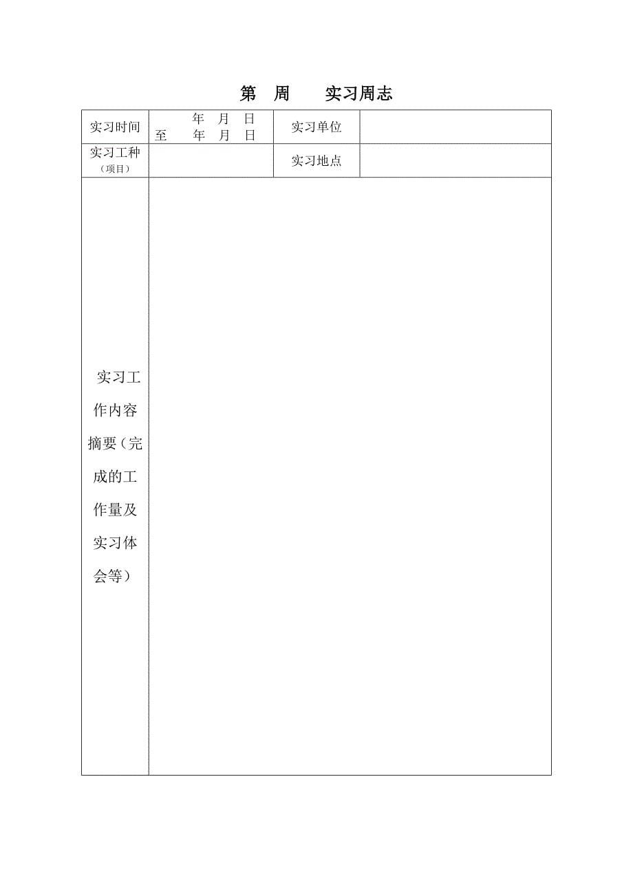 机械工程系顶岗实习工作手册(1)_第5页