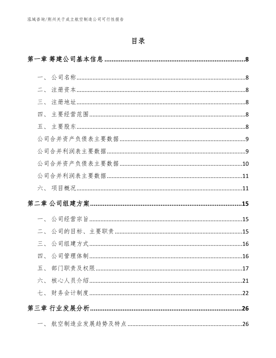 荆州关于成立航空制造公司可行性报告模板_第2页