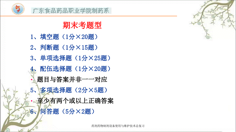 药剂药物制剂设备使用与维护技术总复习课件_第2页