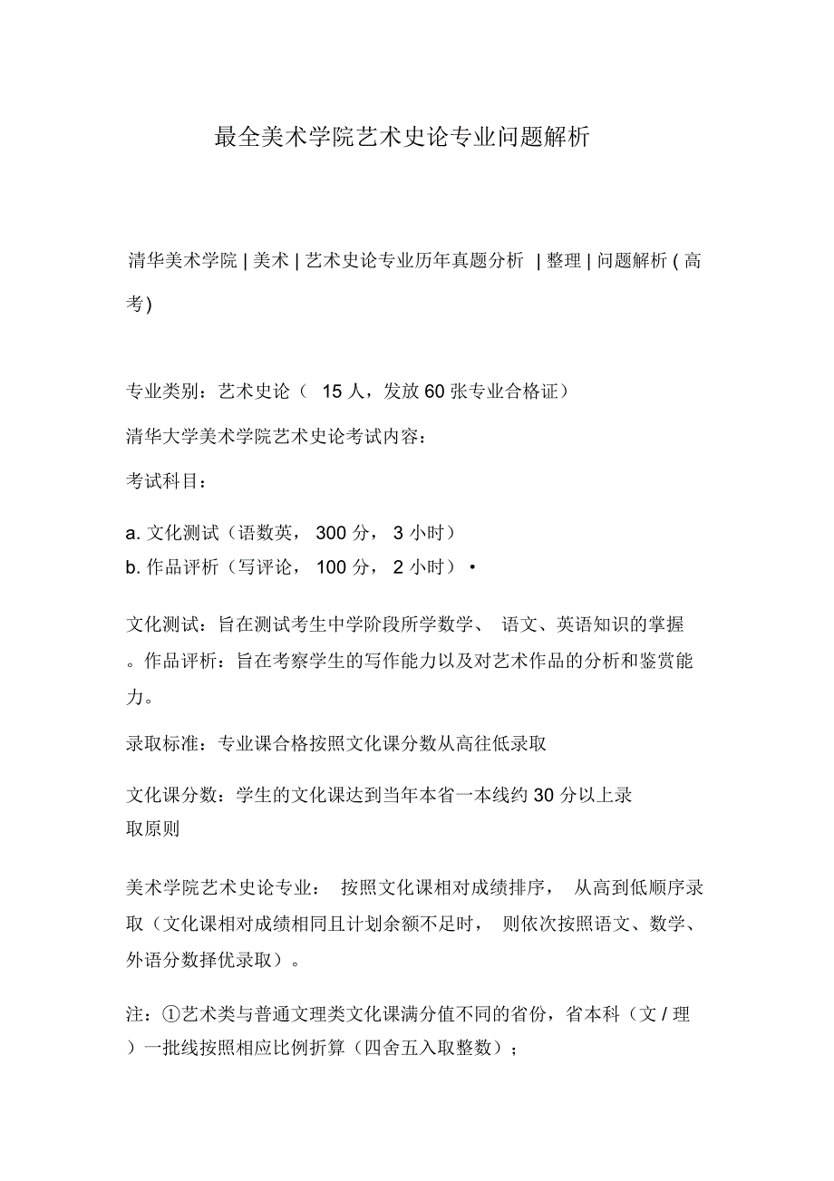 最全美术学院艺术史论专业考题_第1页