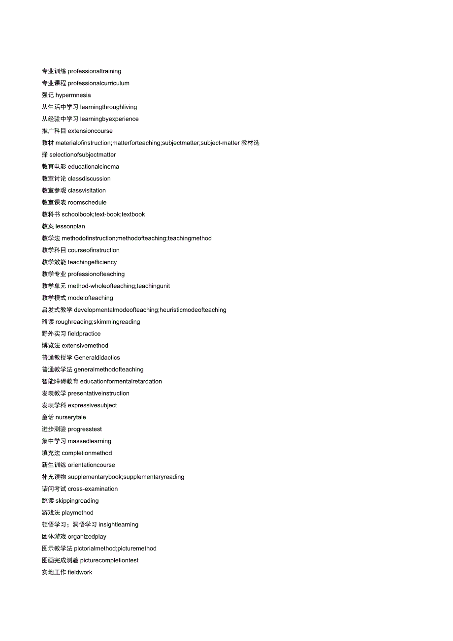 常见实用教育学专业英语词汇_第3页