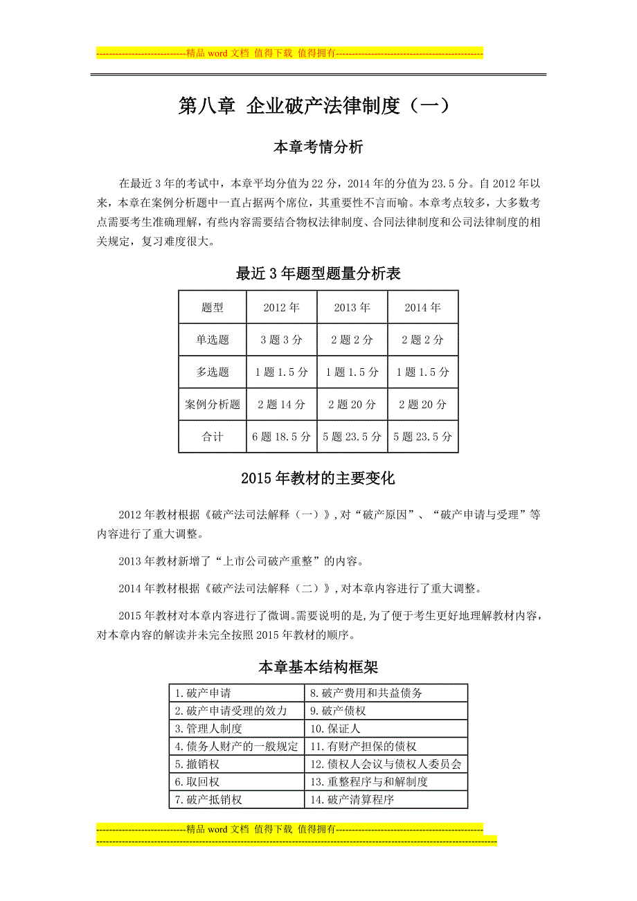 CPA考试经济法考点解读第08章企业破产法律制度01_第1页