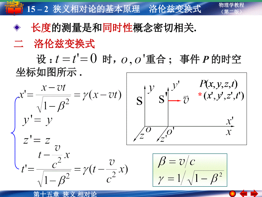 狭义相对论的基本原理洛伦兹变换式_第4页