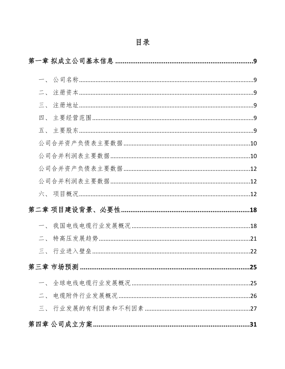 信阳关于成立高压电缆附件公司可行性报告_第2页