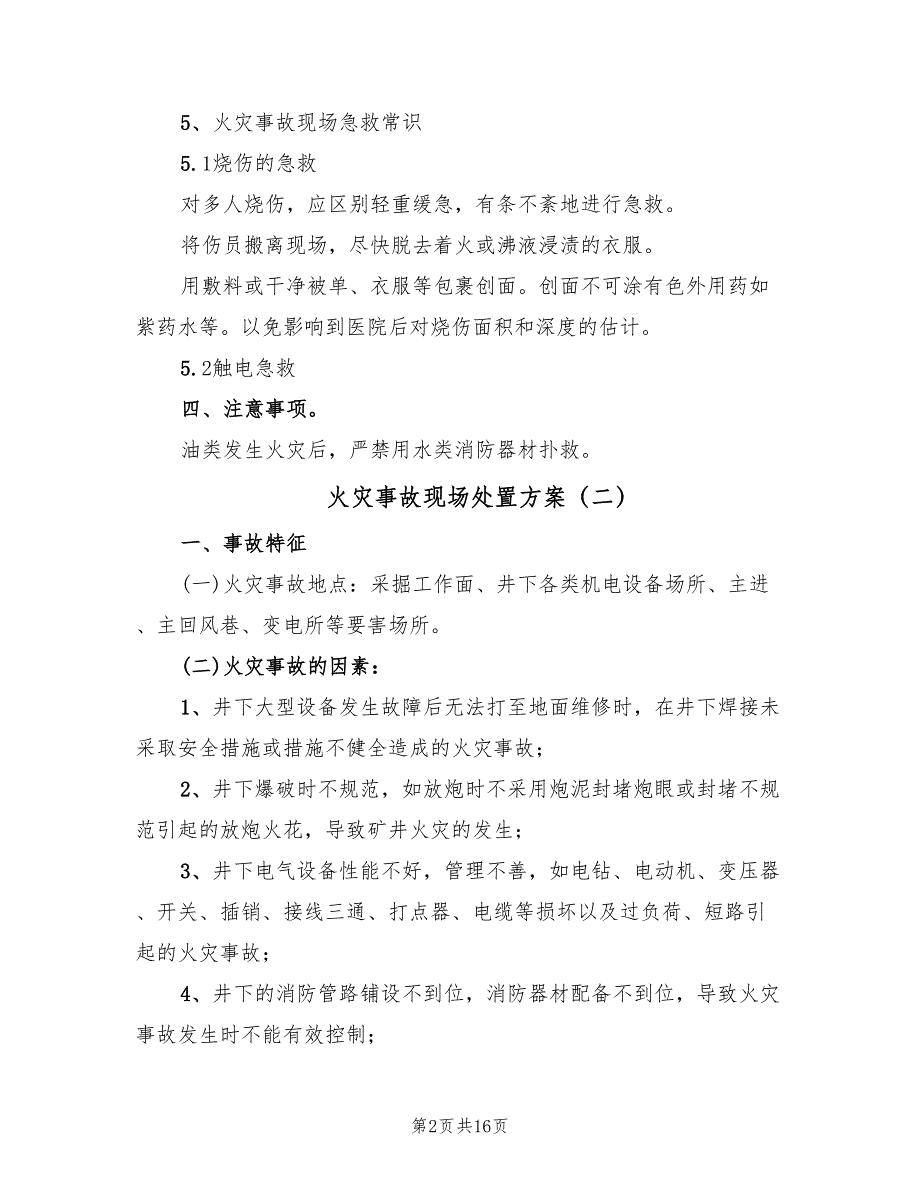 火灾事故现场处置方案（6篇）_第2页