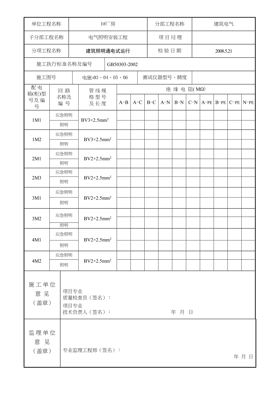 电线绝缘电阻测试记录(3)(天选打工人).docx_第2页