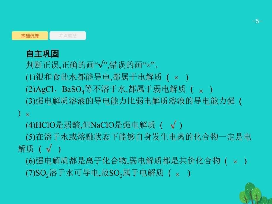 2018届高考化学一轮复习 2.2 离子反应课件 新人教版_第5页