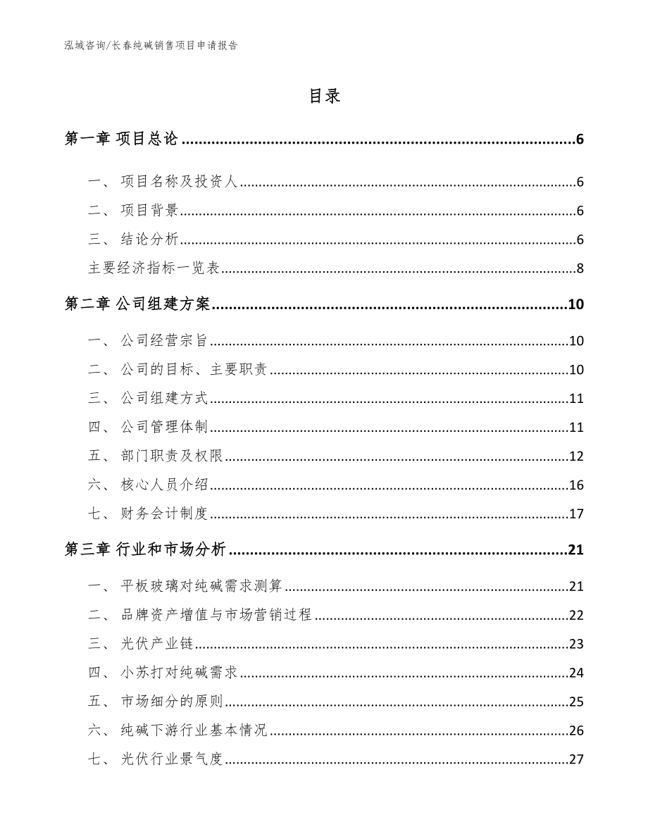 长春纯碱销售项目申请报告【范文参考】_第1页