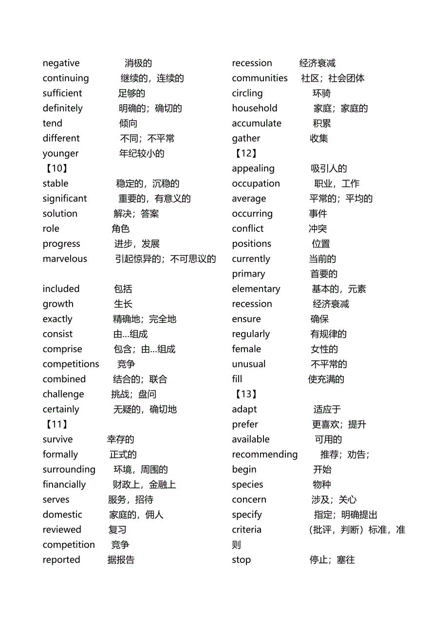 四级选词填空英语高频词汇_第3页