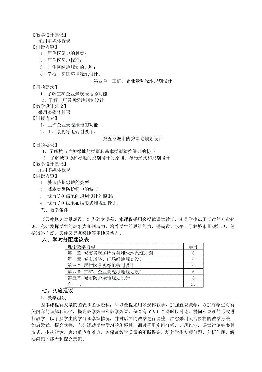 《园林规划与景观设计》课程教学大纲_第2页