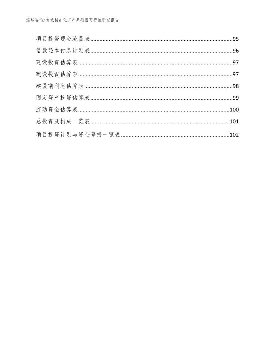 宣城精细化工产品项目可行性研究报告范文参考_第5页