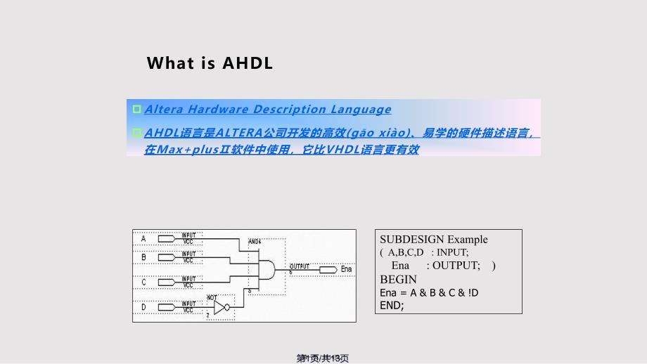ahdl语言是altera公司开发的高效实用教案_第1页