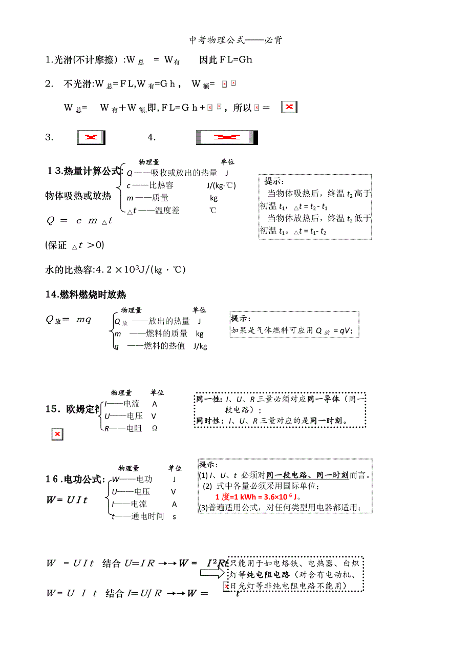 中考物理公式必背_第4页