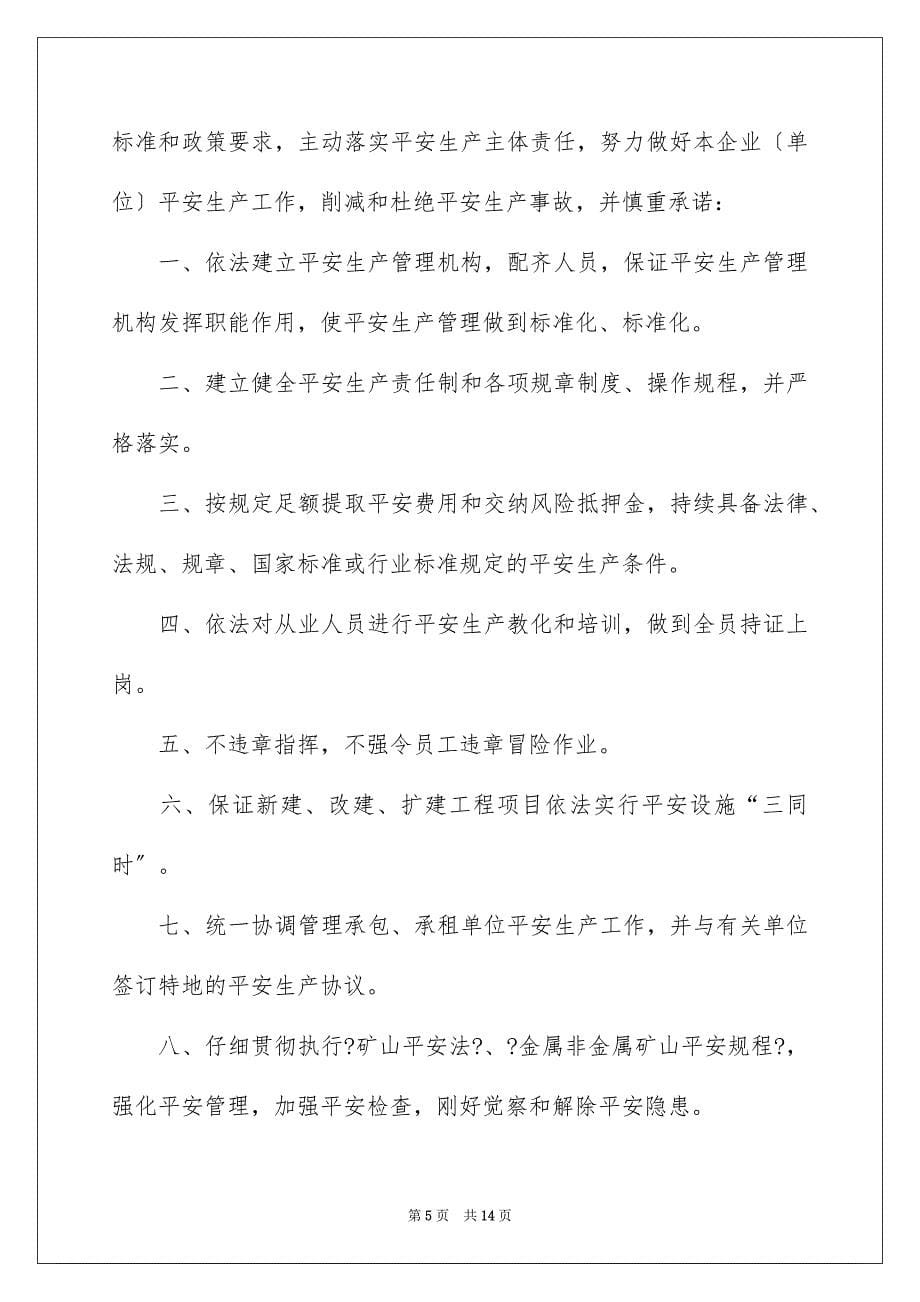 2023年企业安全生产承诺书27.docx_第5页