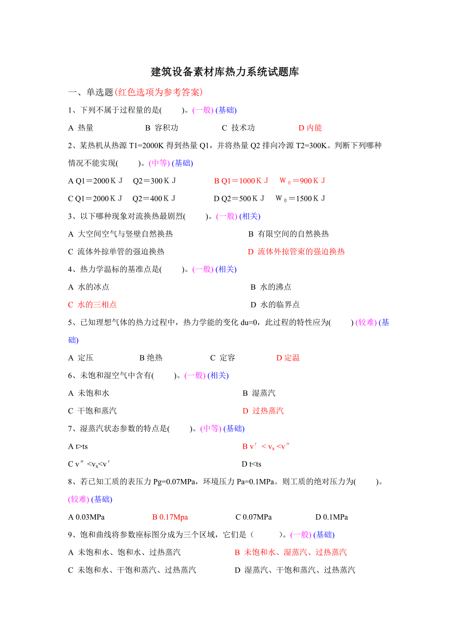 建筑设备素材库热力系统题库_第1页