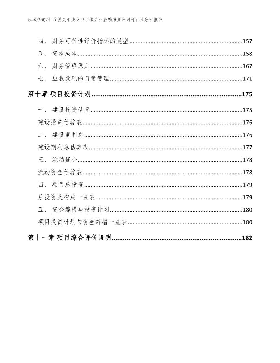 甘谷县关于成立中小微企业金融服务公司可行性分析报告（模板）_第5页