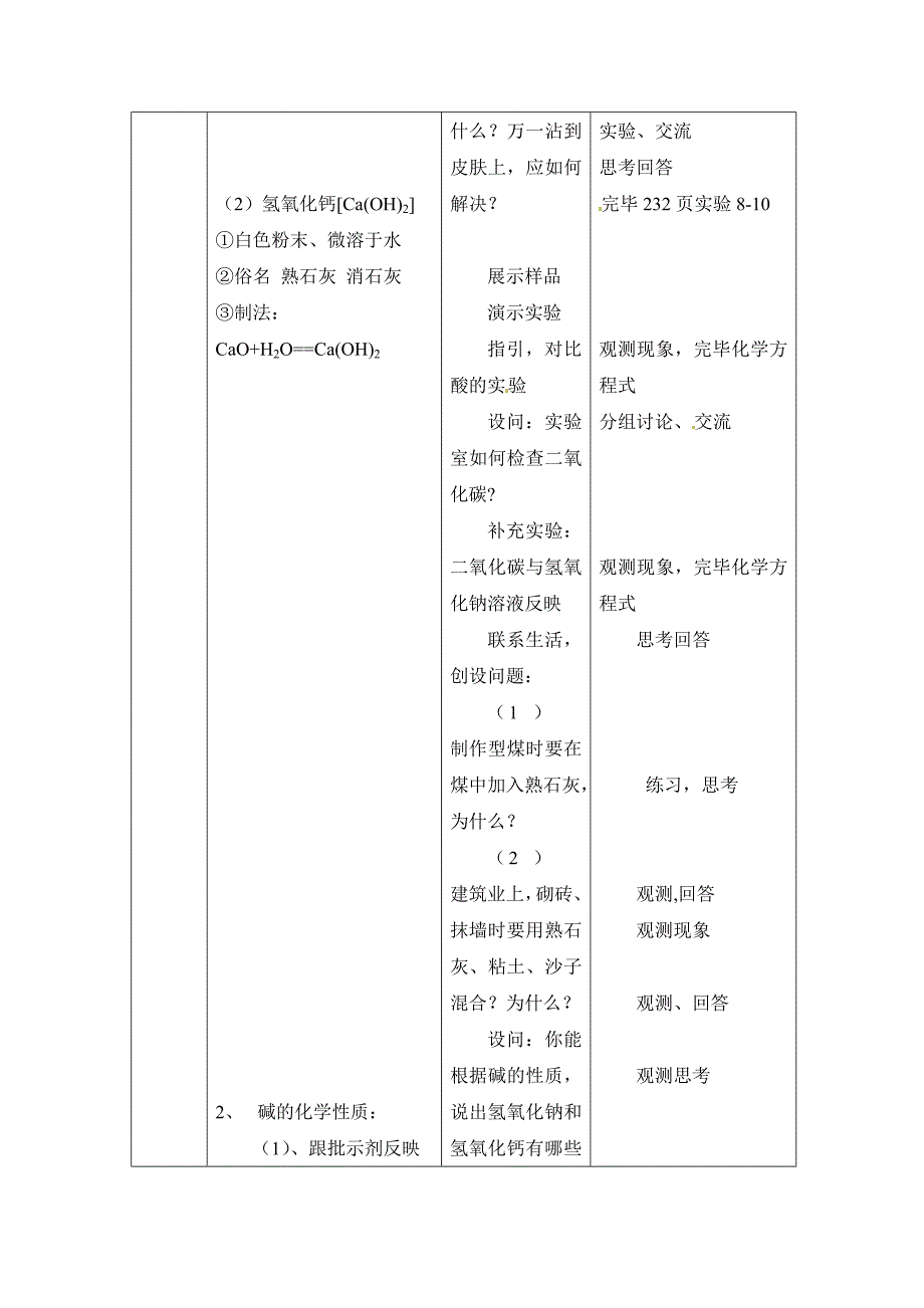 春粤教版化学九下8.2《常见的酸和碱》教案_第4页