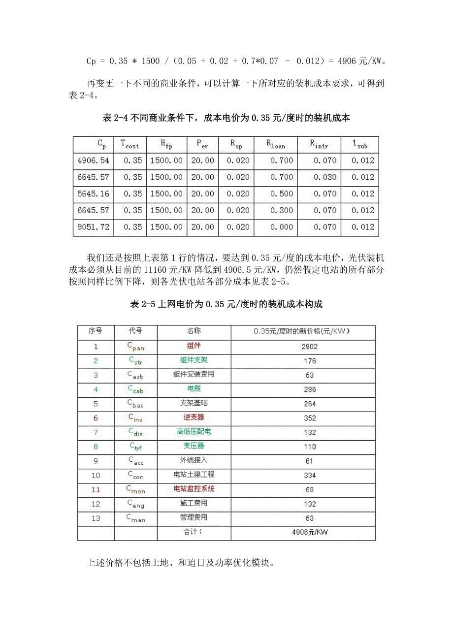 平价上网对光伏产业链各环节的成本要求_第5页