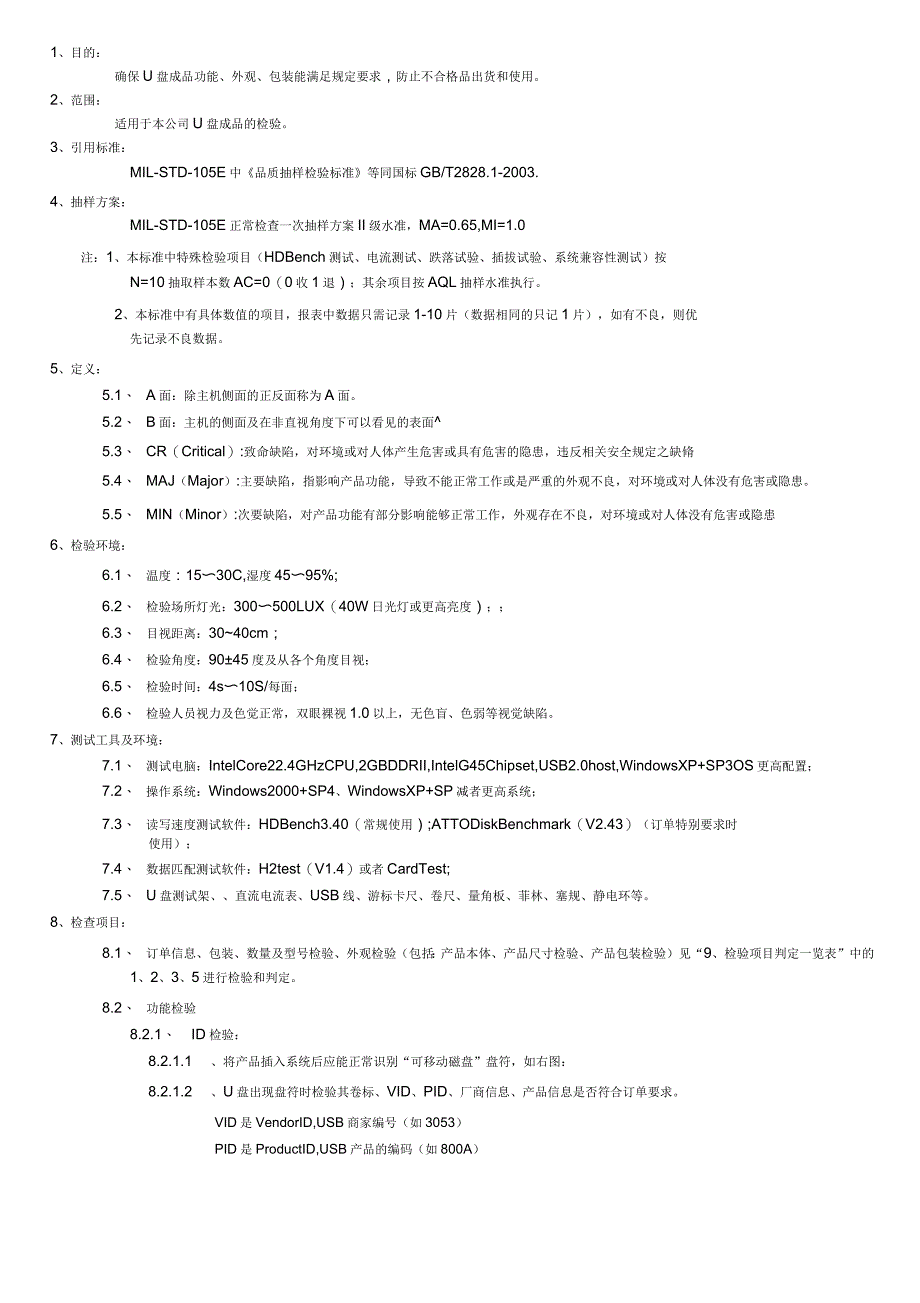 U盘成品检验标准_第1页