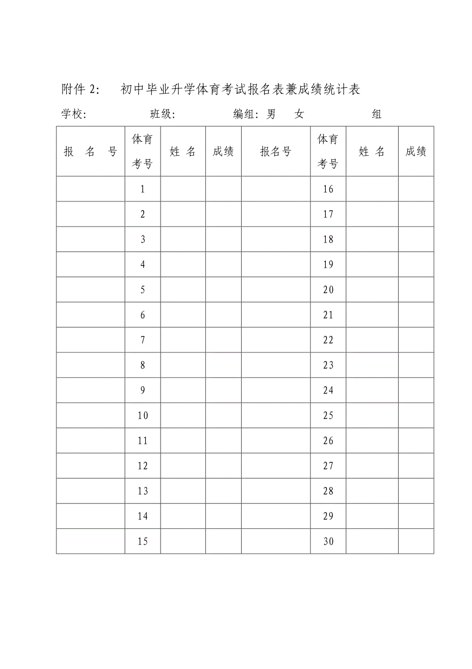 初中毕业升学体育考试成绩标准_第2页