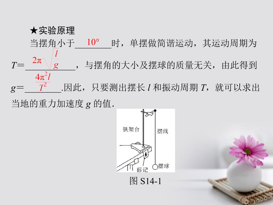 南方新高考高考物理大一轮复习 实验十四 探究单摆的运动 用单摆测定重力加速度课件_第3页