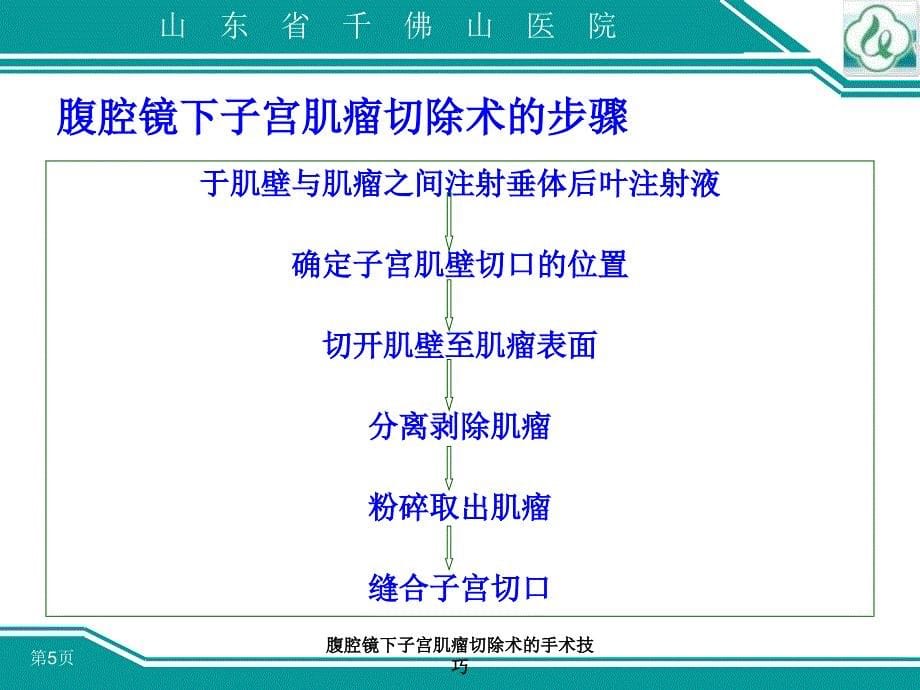 腹腔镜下子宫肌瘤切除术的手术技巧课件_第5页