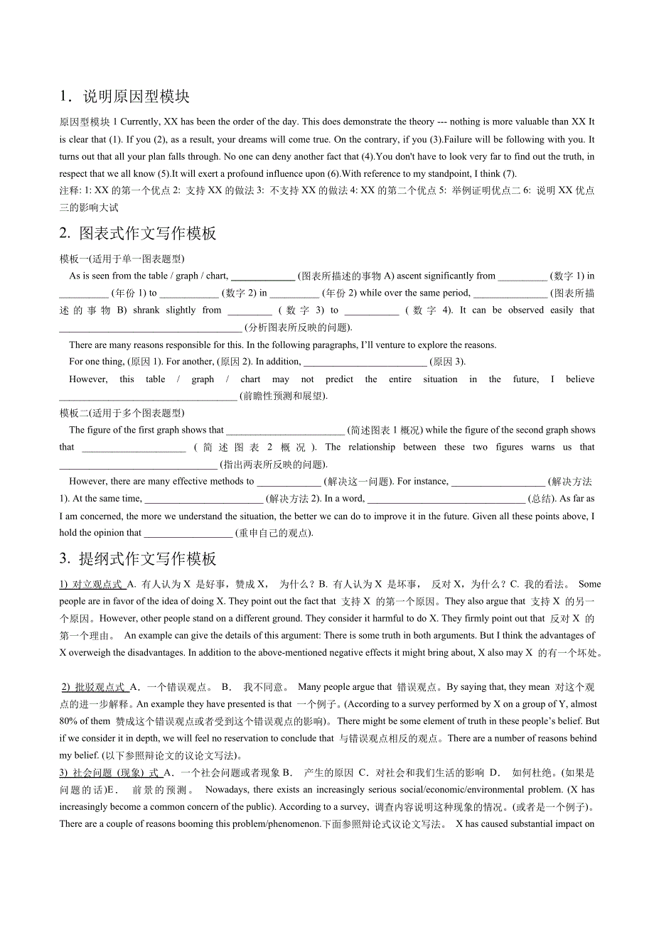 最新大学英语四级(cet-4)作文写作万能模板_第1页