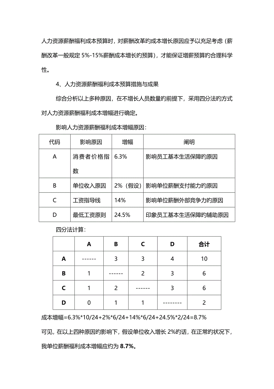 人力资源管理成本预算报告_第4页