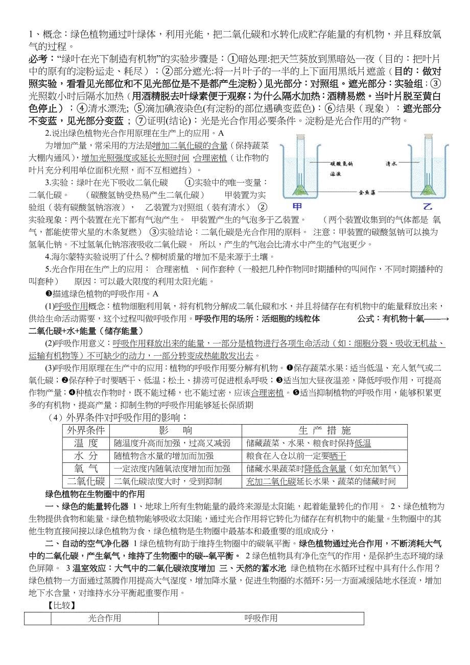 济南版七年级上册生物知识点_第5页