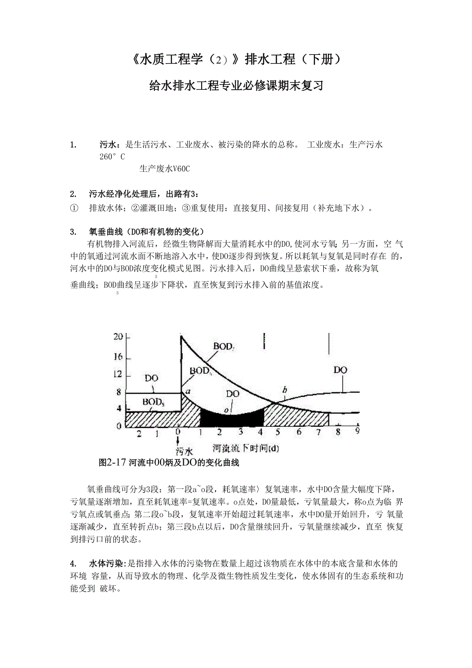 给水排水工程专业必修课结课考试复习_第1页