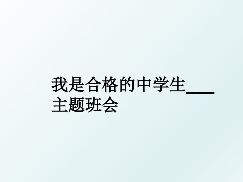 我是合格的中学生主题班会_第1页