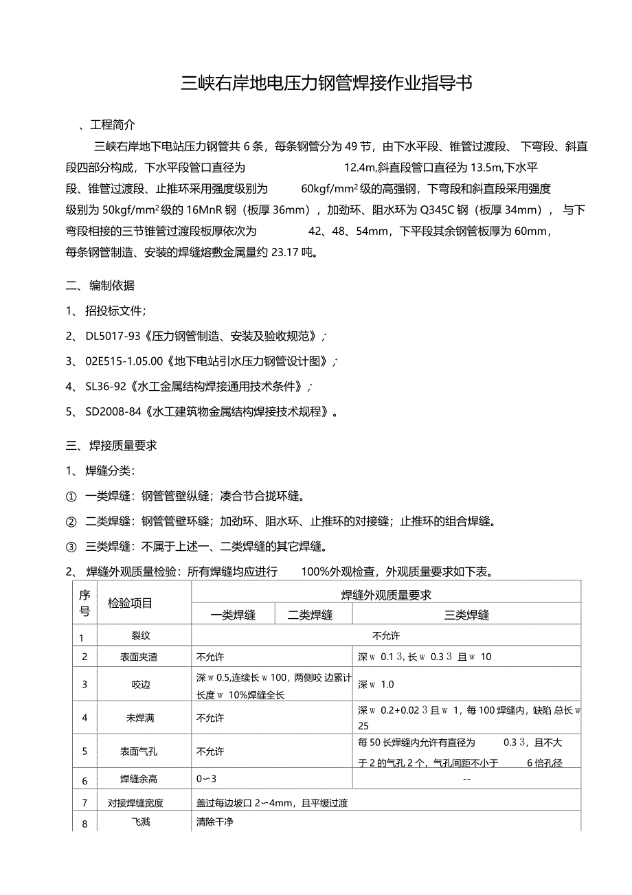 地电压力钢管焊接工艺作业指导书_第1页