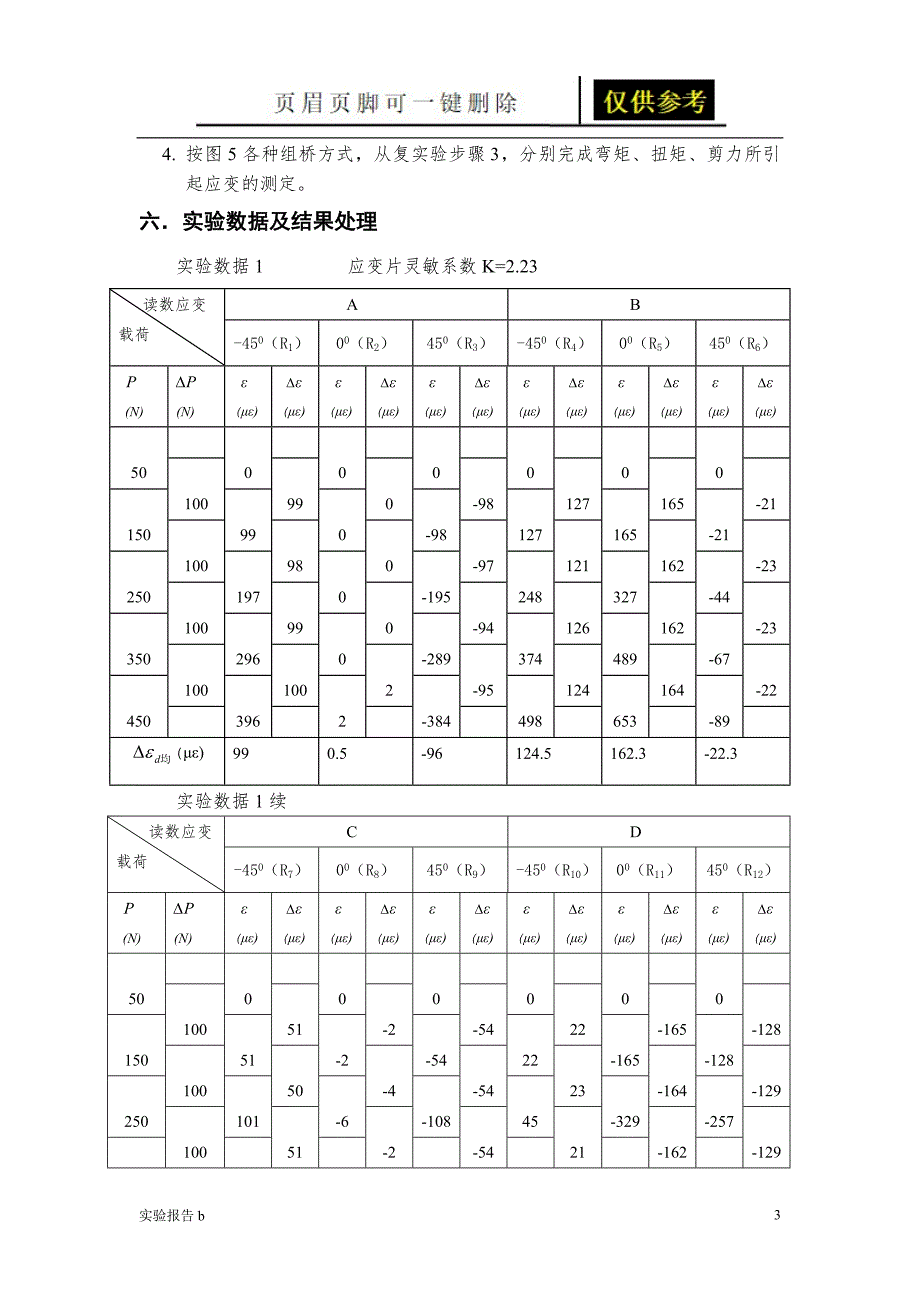 弯扭组合变形实验报告[实验相关]_第3页