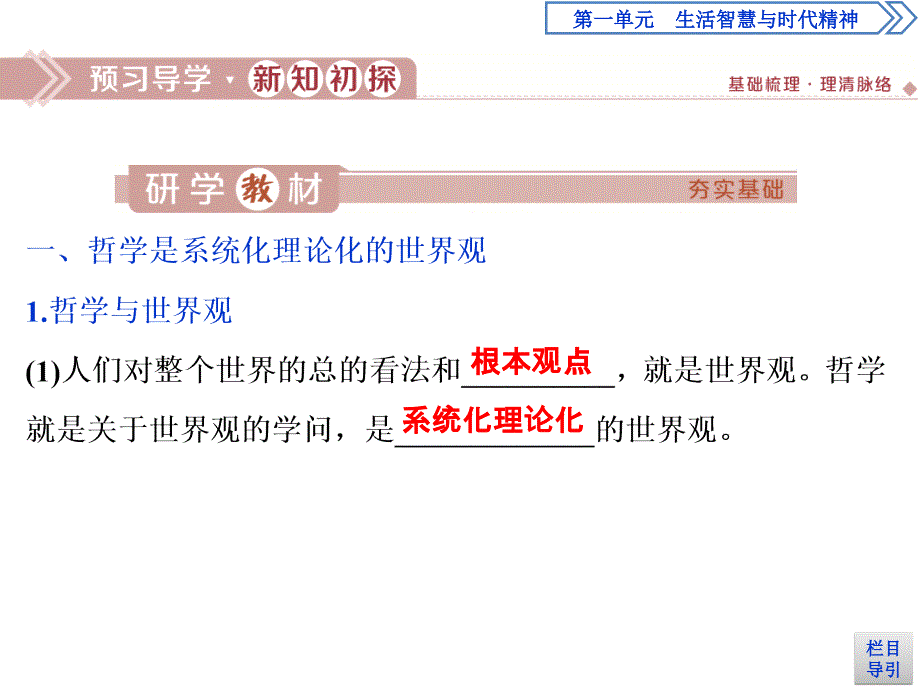 人教版政治必修四同步课件：第一单元 第一课 第二框　关于世界观的学说_第4页