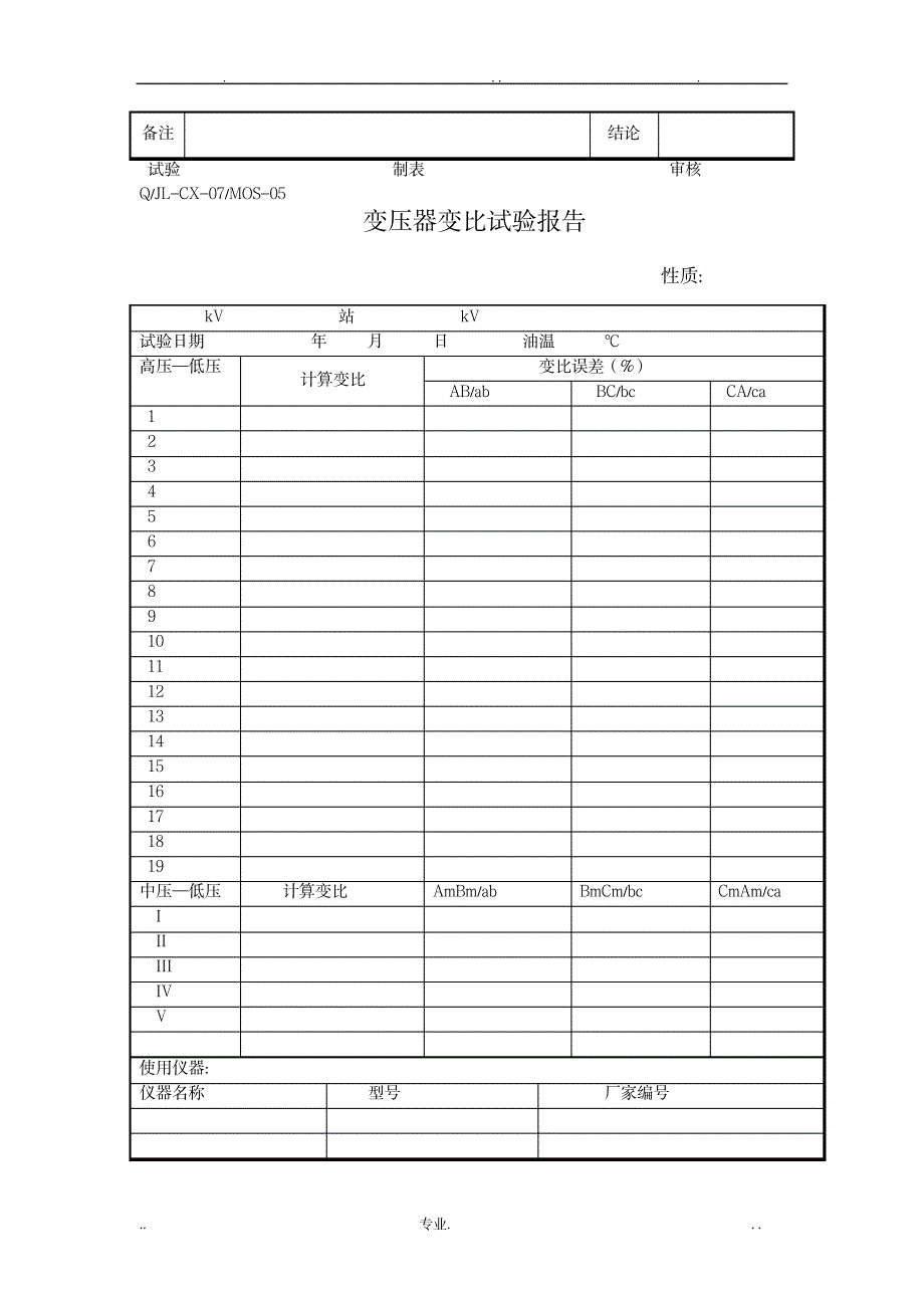 试验报告模板(总)_办公文档-调研文书_第3页